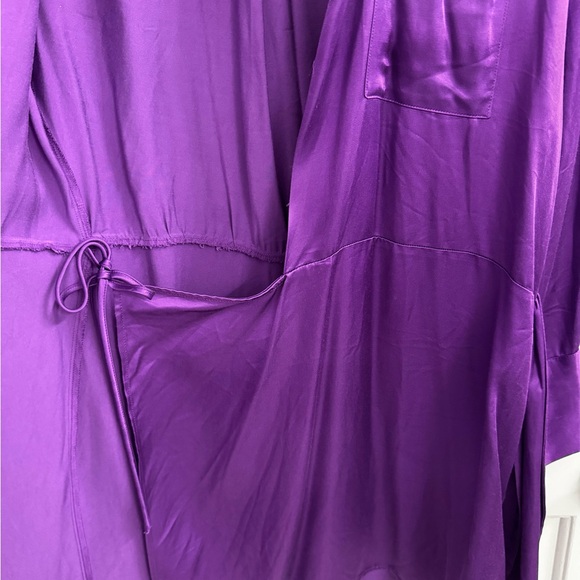 ZARA Purple Satin Wrap Dress - Picture 6 of 8